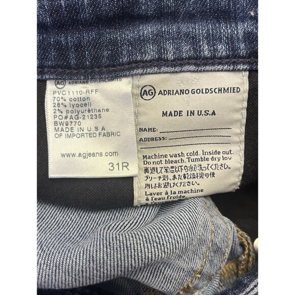 AG Adriano Goldschmied Jeans The Stilt Raw Hem Cigarette Leg Frayed Ankle Blue - Picture 8 of 8